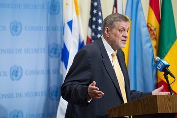Ján Kubiš, Special Representative the Secretary-General and Head of the UN Assistance Mission for Iraq (UNAMI), briefs the press following the Security Council meeting on the situation concerning Iraq.