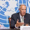 WIPO Director General Francis Gurry speaks at a press conference at the United Nations Office in Geneva, Switzerland (file).