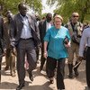 The Special Representative of the UN Secretary-General (SRSG) for South Sudan Ellen Margrethe  Løj, visiting Pibor Town  in South Sudan where she met with senior local officials including David Yau Yau.
