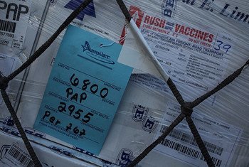 A shipment of cholera vaccines arrives in Haiti.