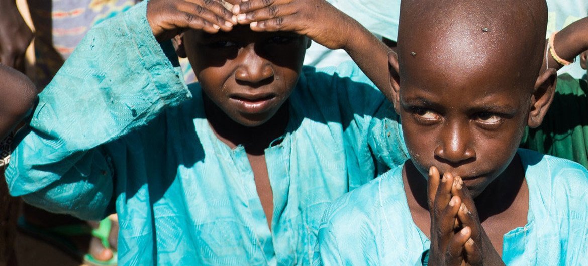Two young boys at Maina Kaderi camp for internally displaced persons in the Diffa region, Niger.