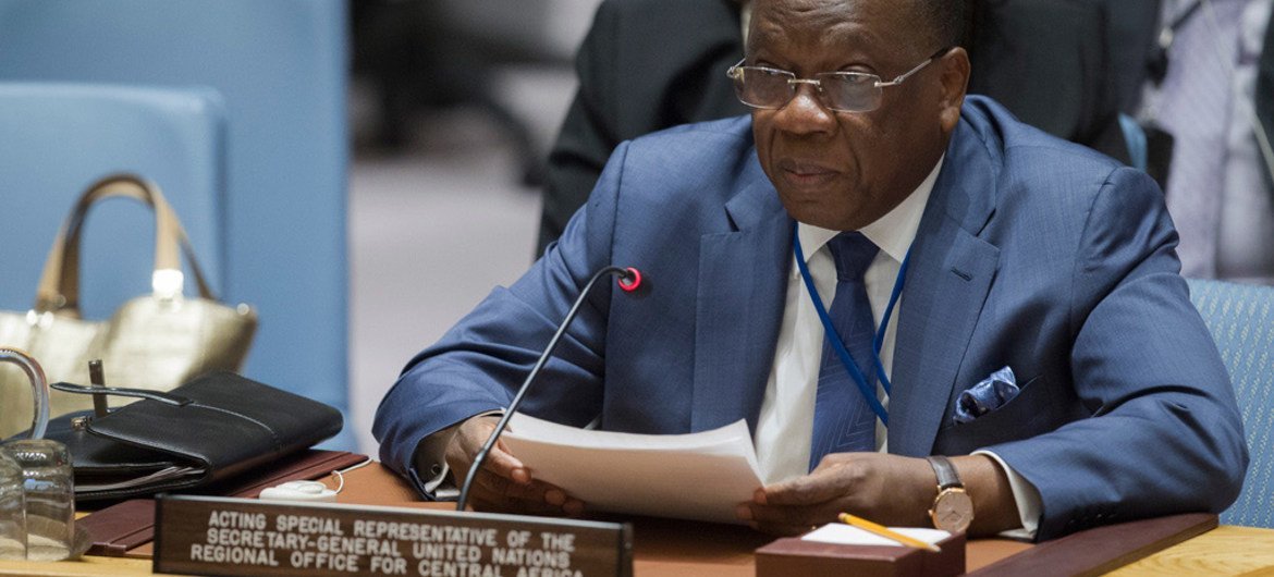 Le Représentant spécial du Secrétaire général pour l'Afrique centrale, François Louncény Fall, devant le Conseil de sécurité, en décembre 2016. Photo ONU