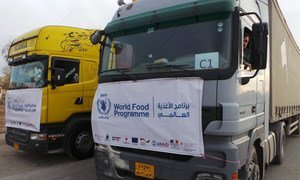 Trucks deliver food and other humanitarian supplies to those in desperate need in eastern Mosul.