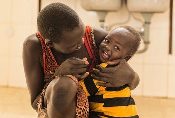 Nyarake Koang, 25, and her 1 year old son Tesloach Reath.