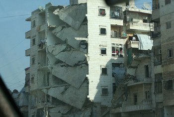 Destruction in Salah Ed Din neighbourhood of Aleppo, Syria.