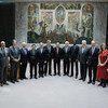 Пан Ги Мун прощается с членам Совета Безопасности Фото ООН/Эван Шнайдер
