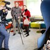 Journalists experience United Nations Virtual Reality (unvr.org) at the Global Campaign Center of the UN SDG Action Campaign in Bonn.
