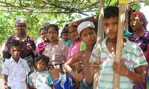 Residents of the Thet Kae Pyin camp for displaced people in Sittwe, Rakhine State, Myanmar. (file) 