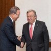 Secretary-General Ban Ki-moon meets with Mr. António Guterres.