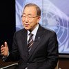 الأمين العام بان كي مون في آخر حوار له  مع "اخبار  الأمم المتحدة" وذلك قبيل انتهاء مدة ولايته. المصدر: رونا ل