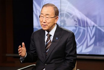 潘基文离任前接受联合国新闻专访。联合国图片/Runa A