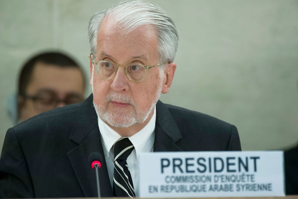 Le Président de la Commission d’enquête internationale indépendante sur la Syrie, Paulo Sergio Pinheiro. Photo ONU/Jean-Marc Ferré