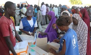 Ngala, Borno state: More than one million people received WFP life-saving food or nutrition support in northeastern Nigeria in December 2016.
