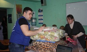 An aid distribution centre in Ukraine, which witnessed a dramatic rise of people in need of humanitarian assistance in 2016, due to the ongoing conflict.