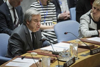 António Guterres, Secretario General de la ONU, en el Consejo de Seguridad. Foto: ONU/Manuel Elías