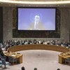 联合国中东和平进程协调员姆拉登诺夫向安理会做情况通报。联合国图片/Eskinder Debebe
