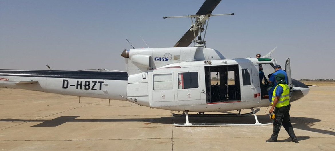 Вертолет  ООН  в городе Рэн, где произошла трагедия