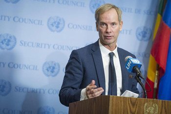 السفير السويدي أولوف سكوغ، رئيس مجلس الأمن الدولي خلال شهر يوليه/تموز 2018.
