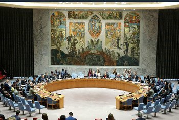 A wide view of the Security Council meeting on peace consolidation in West Africa.