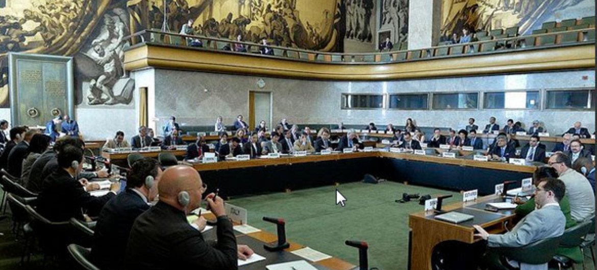 Зал в отделении ООН в Женеве, где традиционно проводится Конференция по разоружению