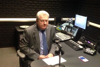 Постоянный представитель  Украины при ООН Владимир Ельченко в студии Радио ООН