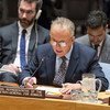 الممثل الخاص ورئيس بعثة الأمم المتحدة لتقديم المساعدة إلى الصومال، مايكل كيتنغ، يقدم إحاطة إلى مجلس الأمن.