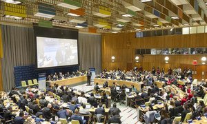 Wide view of the opening session of the 6th UN Economic and Social Council (ECOSOC) Youth Forum.