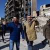 联合国难民高专格兰迪在阿勒颇视察访问。难民署图片/Bassam Diab