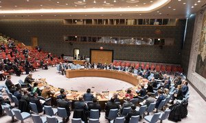 A wide view of the Security Council as it considers the situation concerning Iraq.