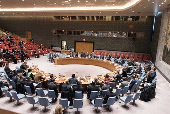 A wide view of the Security Council as it considers the situation concerning Iraq.