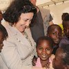 Special Representative for Children and Armed Conflict Leila Zerrougui in Central African Republic, meeting with children affected by the conflict in 2013.
