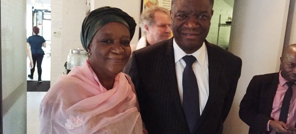 Special Representative on Sexual Violence in Conflict Zainab Hawa Bangura (left) and world-renowned surgeon Denis Mukwege.