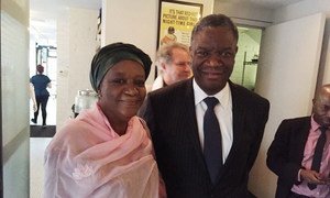 Special Representative on Sexual Violence in Conflict Zainab Hawa Bangura (left) and world-renowned surgeon Denis Mukwege.