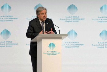 Secretary-General António Guterres addresses the World Government Summit in Dubai.