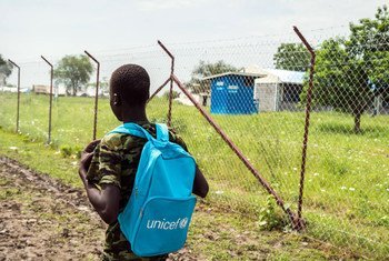 A 15-year-old boy, former child soldier on his way to school in a South Sudan town. (file)