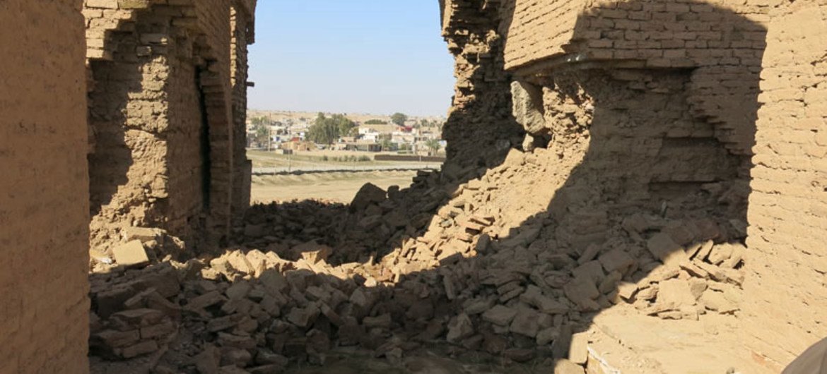 Le site d'Ashur (Qal'at Sherqat) en Iraq, inscrit au patrimoine de l'UNESCO.