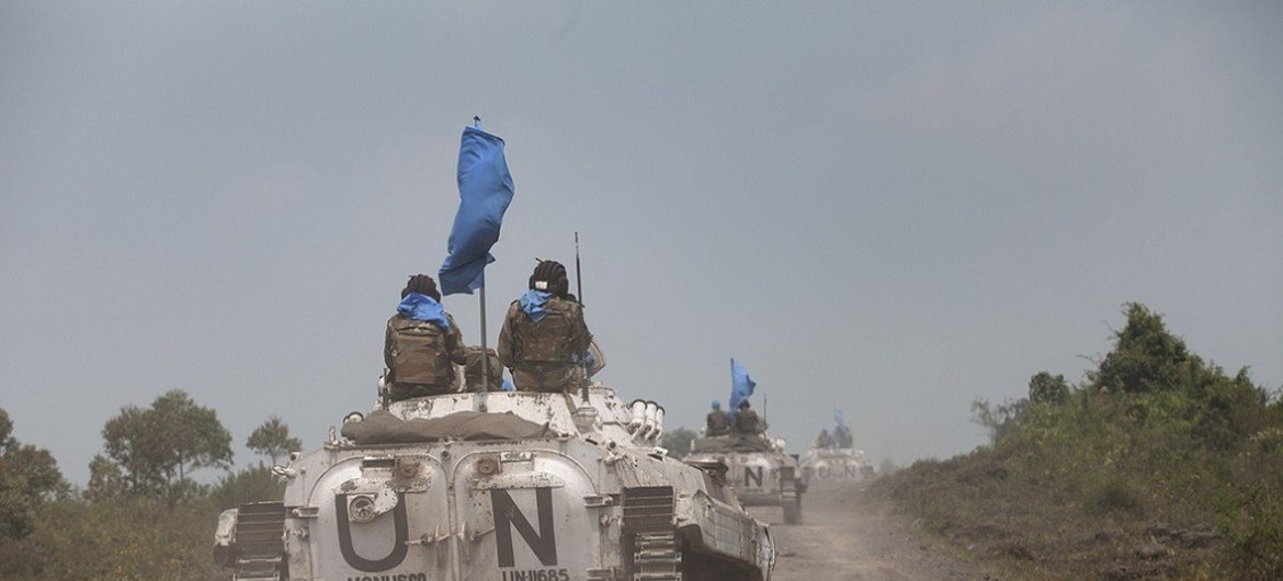 联合国维和人员在刚果民主共和国执行任务。