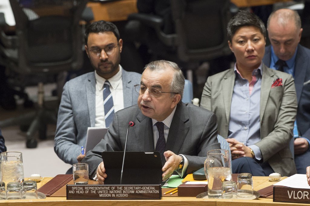 Zahir Tanin, Special Representative of the Secretary-General and Head of the United Nations Interim Administration Mission in Kosovo (UNMIK), briefs the Security Council.