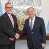 联合国秘书长古特雷斯在纽约联合国总部与消除危地马拉有罪不罚现象国际委员会专员伊万 •贝拉斯克斯举行会晤。
