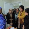 Special Representative of the Secretary-General on Sexual Violence in Conflict, Zainab Hawa Bangura, visits a UNFPA Women's Centre in Dohuk, Kurdistan, Iraq.