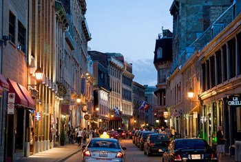 View of Saint-Paul Street, Montreal, Canada.