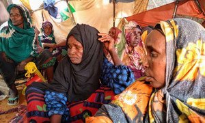 A group of women in Mogadishu, Somalia, after leaving Toro-Toro, 100 kilometres away, because of a lack of water and food.