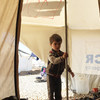 Un garçon âgé de 3 ans dans un camp de déplacés près de Mossoul, en Iraq. Photo HCR/Caroline Gluck