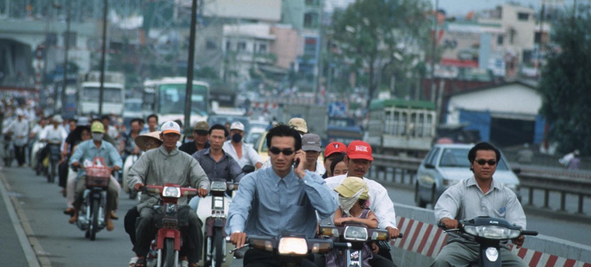A busy street in Viet Nam.