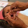 A little boy is vaccinated against polio in Sa’ada, Yemen. (file)