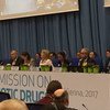 Le Directeur exécutif de l'ONUDC, Yury Fedotov, (troisième à gauche) s'exprimant à l'ouverture de la 60e session de la Commission des stupéfiants (CND) à Vienne, en Autriche.