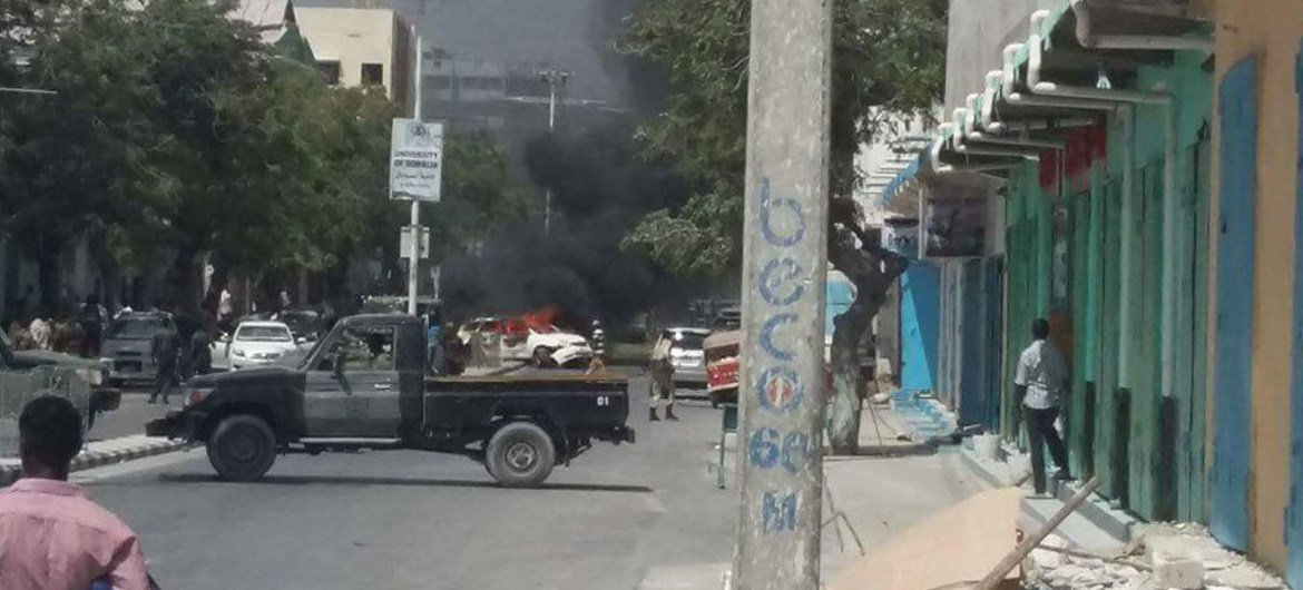 摩加迪沙爆炸袭击现场(资料)。联索援助团图片