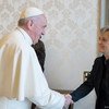 Marta Santos Pais, Special Representative of the Secretary-General meets with Pope Francis in a private audience at the Apostolic Palace.