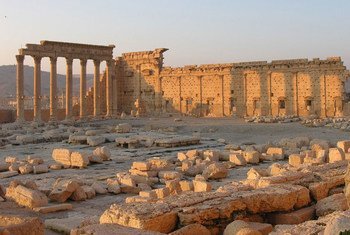 Destruction at the World Heritage site of Palmyra in Syria.