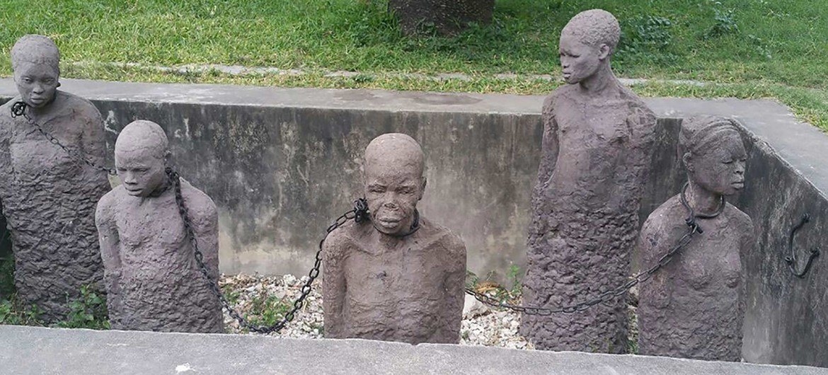 Slavery memorial in Stone Town, Zanzibar, United Republic of Tanzania.